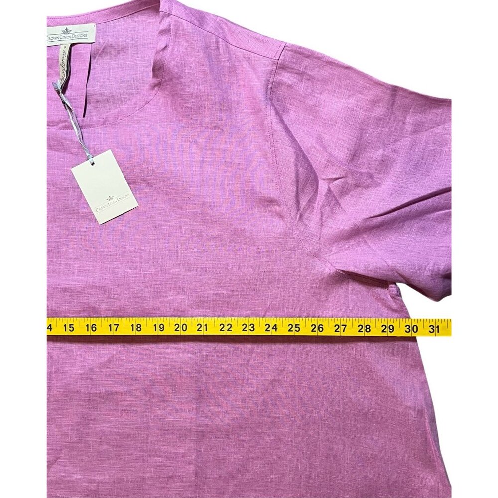 Crown Linen Designs Women’s Top 3 Plus Size 3X Bell Sleeve 100% Linen NWT - Picture 5 of 6